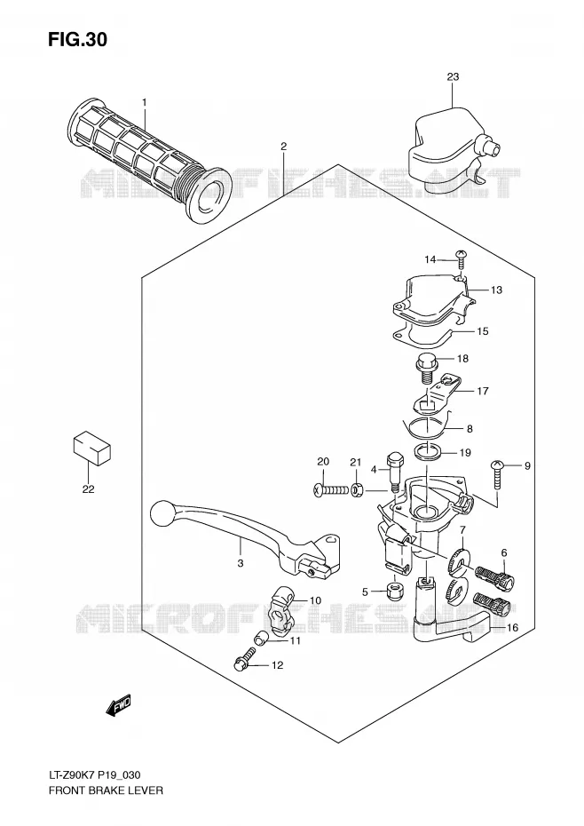 LEVIER DE FREIN AVANT Suzuki QUAD 90 QUADSPORT 2010  LT-Z90ZL0(P19)
