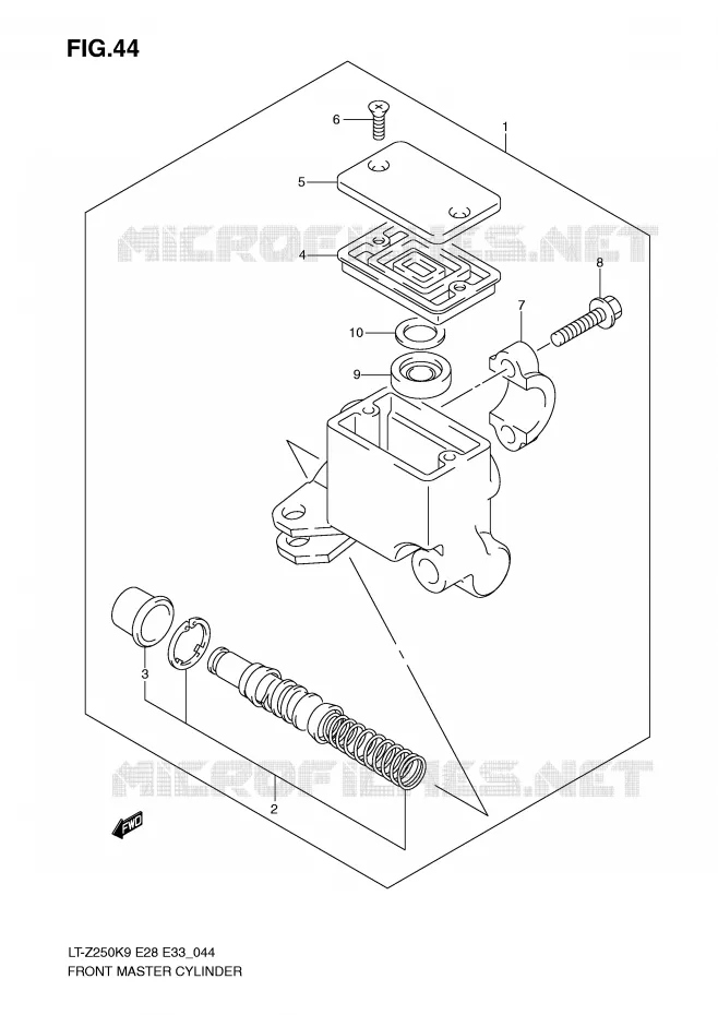MAITRE CYLINDRE AVANT Suzuki QUAD 250 QUADSPORT 2010  LT-Z250L0(E28/E33)