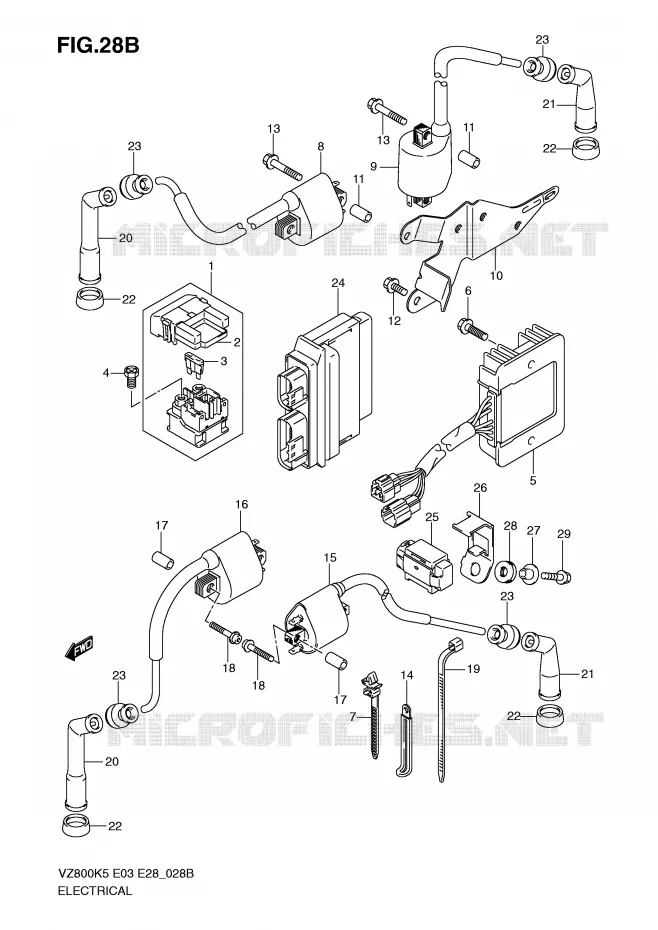 PARTIE ELECTRIQUE (MODEL K9 E33) Suzuki MOTO 800 MARAUDER 2009  VZ800ZK9(E3/E28)