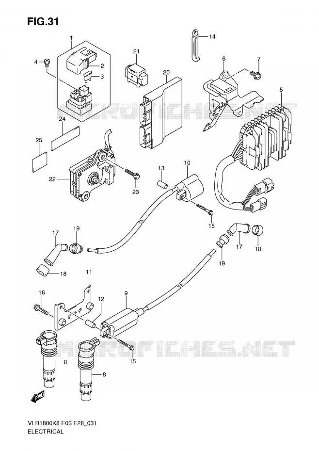 PARTIE ELECTRIQUE Suzuki MOTO 1800 BOULEVARD 2010  VLR1800L0(E3/E28)