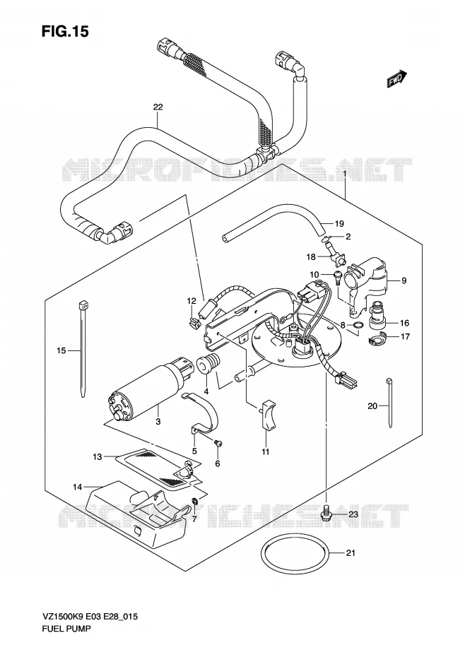 POMPE A ESSENCE Suzuki MOTO 1500 BOULEVARD 2010  VZ1500L0(E3/E28)