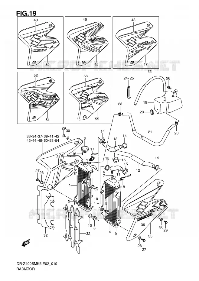 RADIATEUR Suzuki MOTO 400 DR-Z 2008  DR-Z400SMK8(E2)
