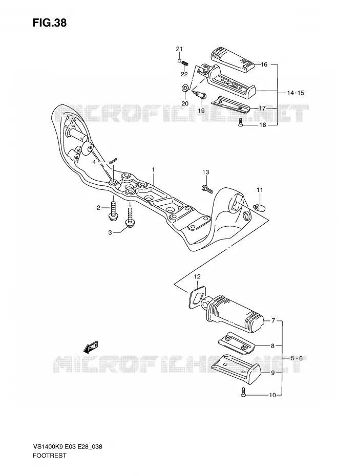 REPOSE PIED Suzuki MOTO 1400 INTRUDER 2009  VS1400K9(E3/E28)
