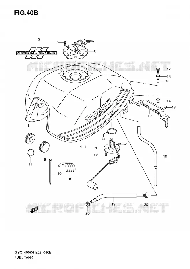 RESERVOIR D'ESSENCE (GSX1400ZK7) Suzuki MOTO 1400 GSX 2007  GSX1400ZK7(E2)