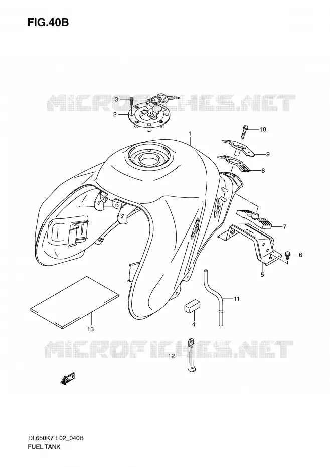 RESERVOIR D'ESSENCE (MODEL K9/L0) Suzuki MOTO 650 V-STROM 2007  DL650K7(E2)