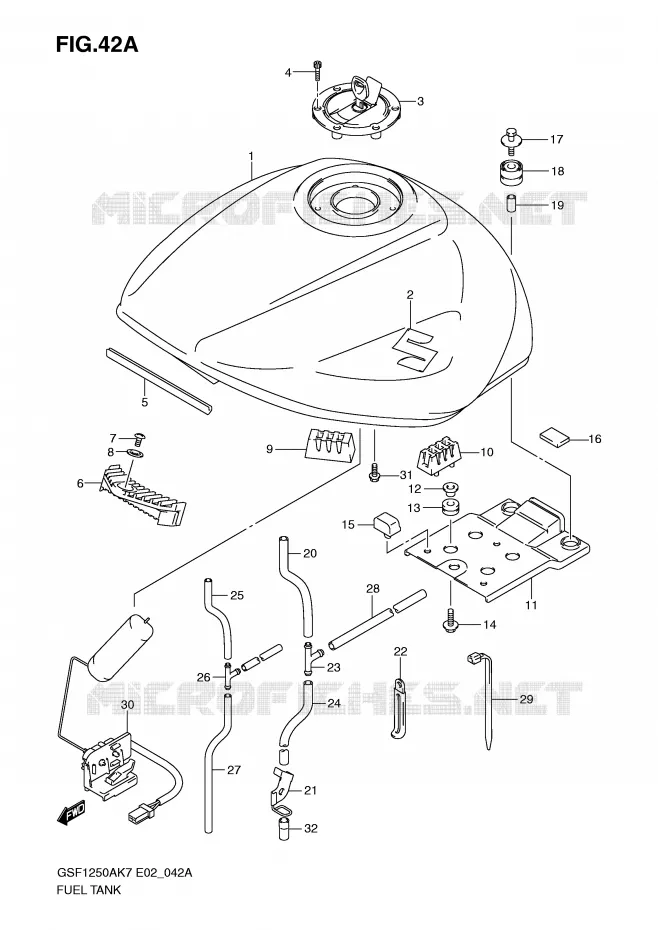 RESERVOIR D'ESSENCE (MODEL K9) Suzuki MOTO 1250 BANDIT-N 2009  GSF1250K9(E2)