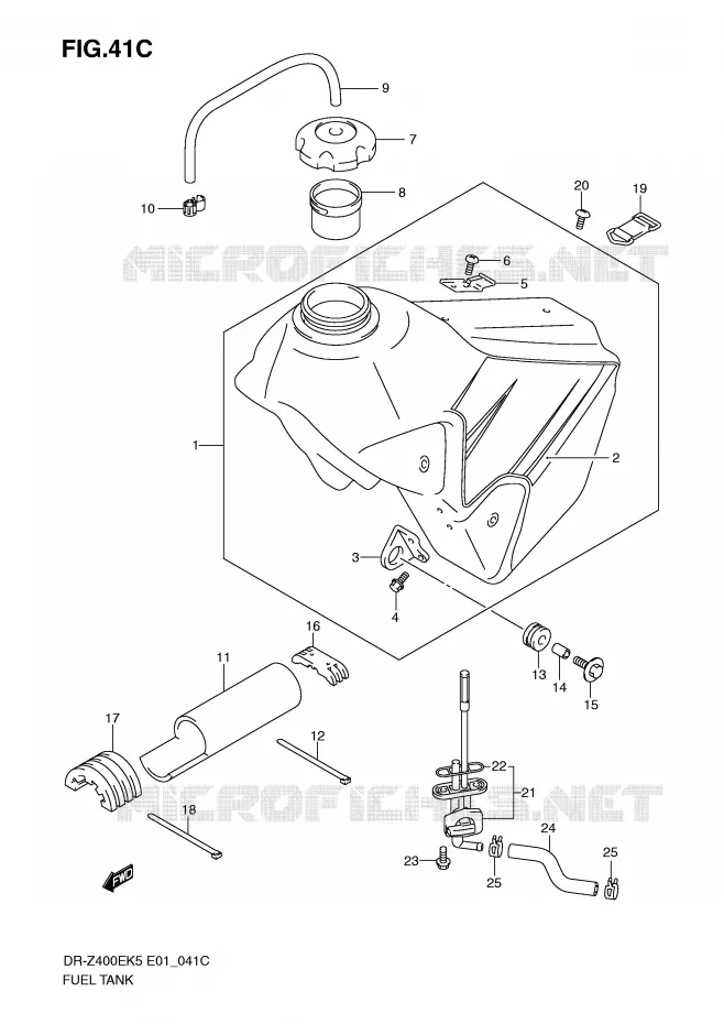 RESERVOIR D'ESSENCE (MODEL K9) Suzuki MOTO 400 DR-Z 2006  DR-Z400EK6(E1)