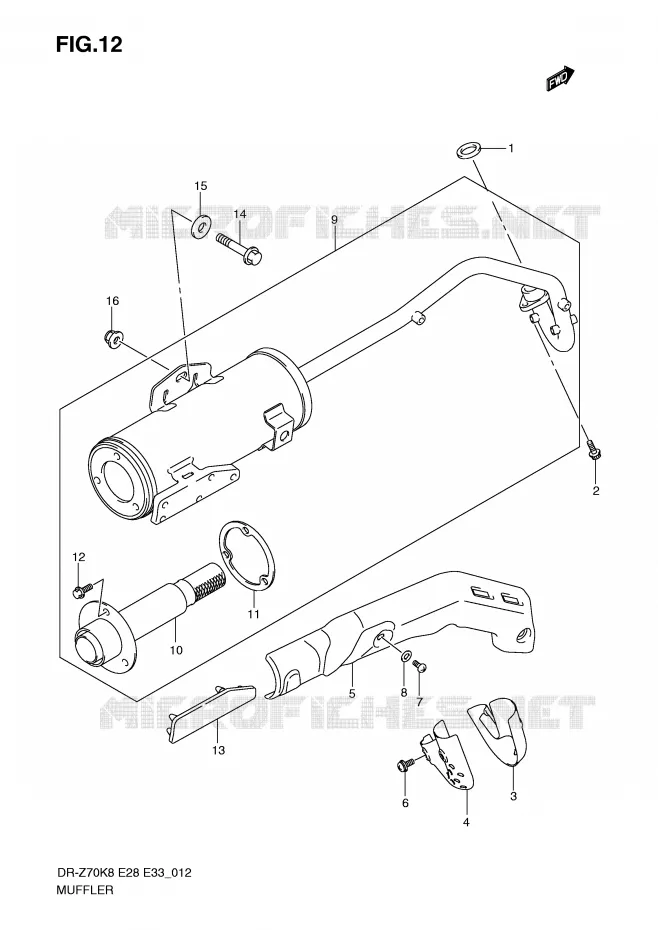 SILENCIEUX Suzuki MOTO 70 DR-Z 2010  DR-Z70L0(E28/E33)