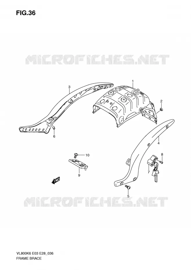 SUPPORT CADRE Suzuki MOTO 800 VOLUSIA 2007  VL800CK7(E3/E28)