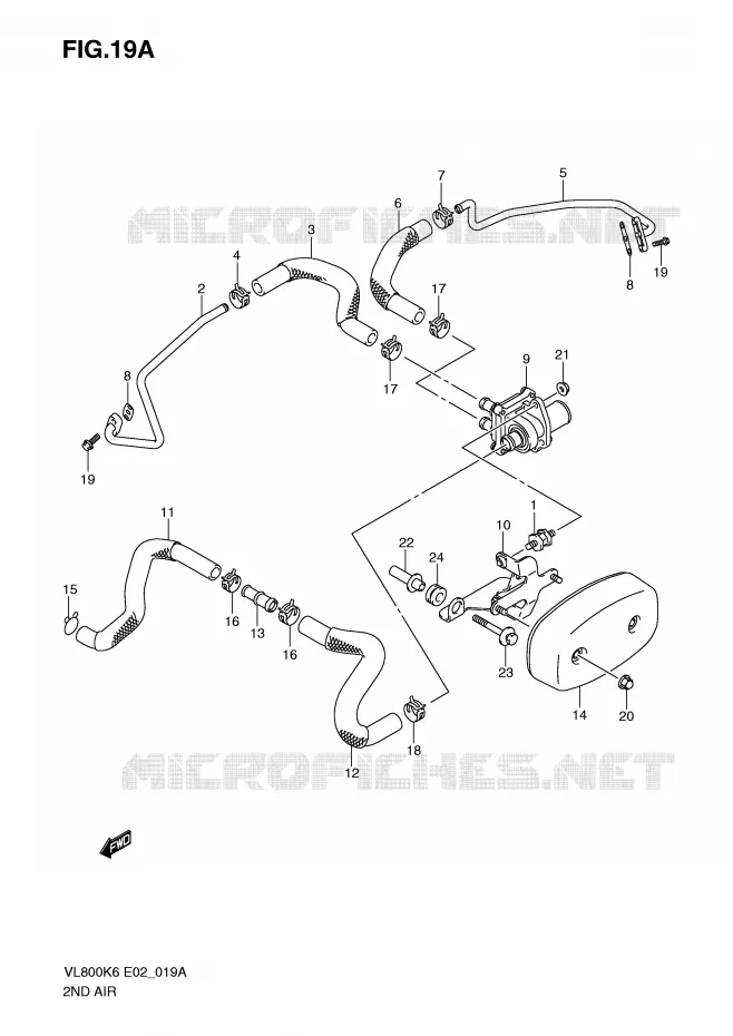 SYSTÈME DE RECYCLAGE GAZ D'ECHAPPEMENT (MODEL K9/L0) Suzuki MOTO 800 VOLUSIA 2006  VL800CK6(E2)
