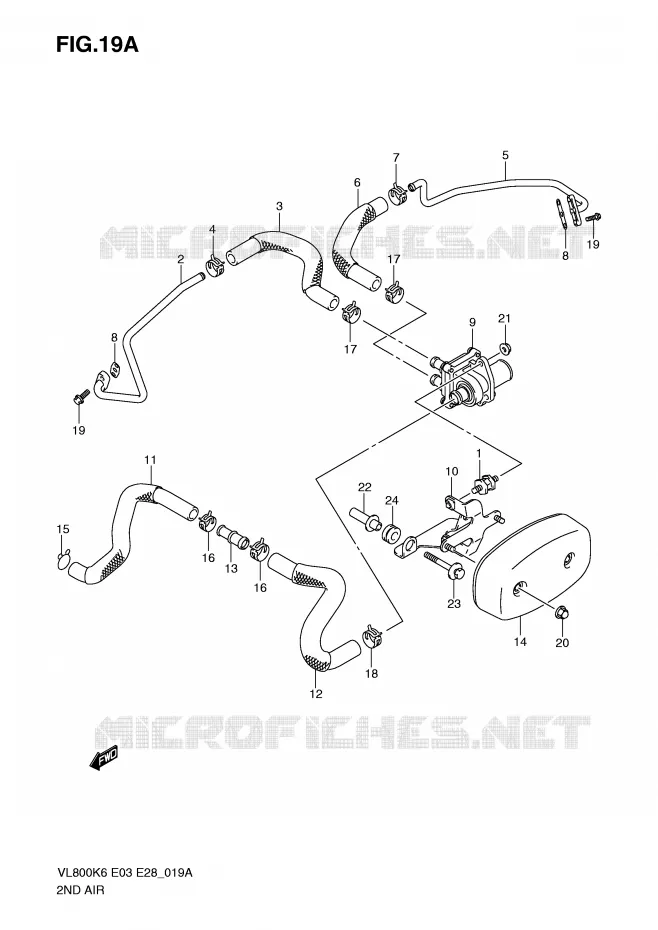 SYSTÈME DE RECYCLAGE GAZ D'ECHAPPEMENT (MODEL K9/L0) Suzuki MOTO 800 VOLUSIA 2007  VL800CK7(E3/E28)