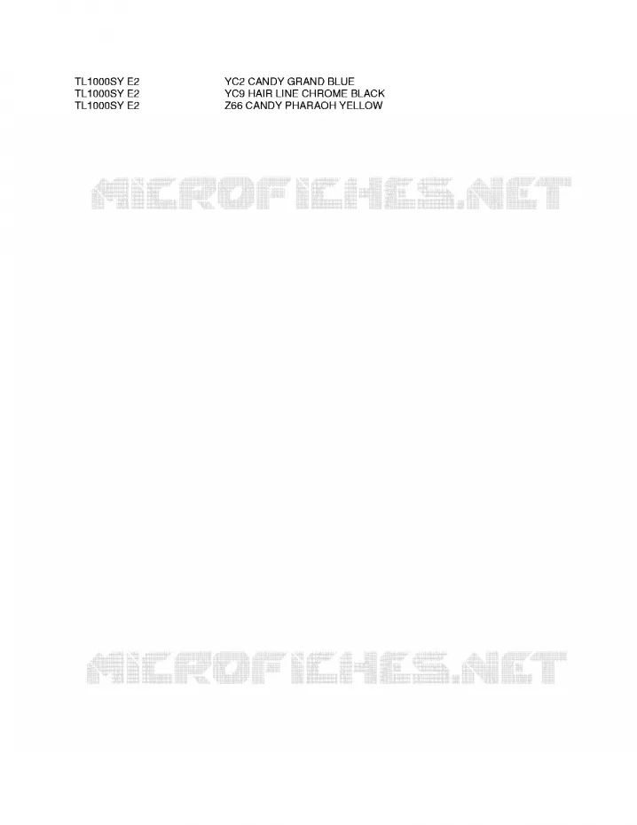* CHARTE COULEUR * Suzuki MOTO 1000 TL-S 2000  TL1000SY(E2)