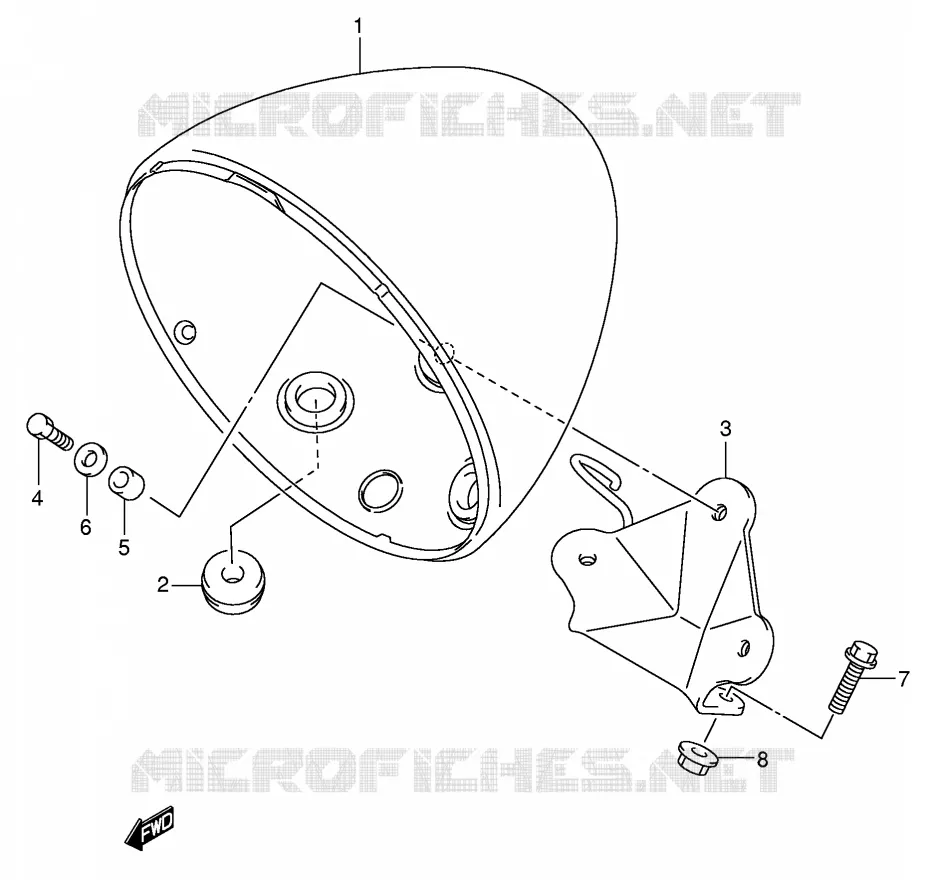 BOL DE PHARE (MODELE K5) Suzuki MOTO 800 VOLUSIA 2004  VL800K4(E2)
