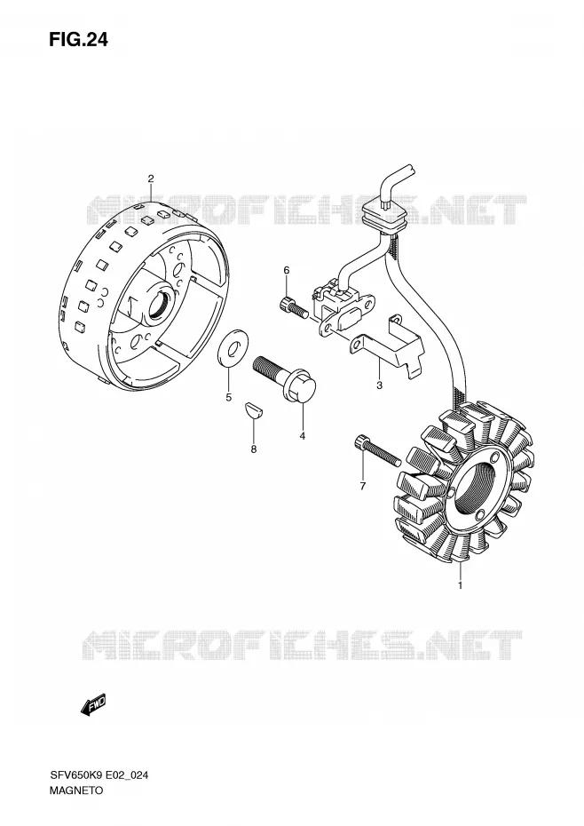 ALLUMAGE ROTOR - STATOR Suzuki MOTO 650 GLADIUS 2009  SFV650UK9(E2)