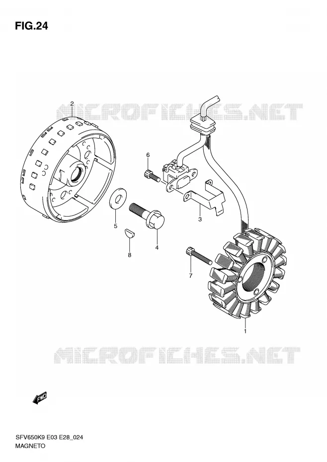 ALLUMAGE ROTOR - STATOR Suzuki MOTO 650 GLADIUS 2010  SFV650AL0(E3/E28)