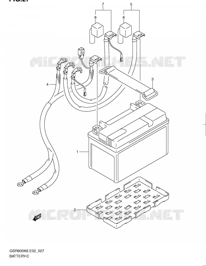 BATTERIE Suzuki MOTO 600 GSR 2009  GSR600K9(E2)