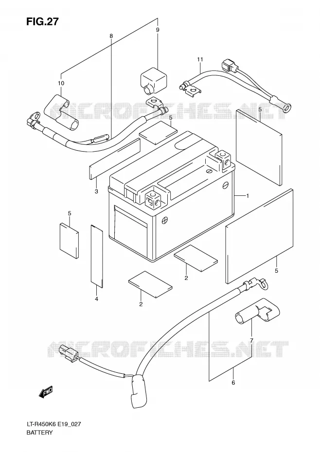BATTERIE Suzuki QUAD 450 QUADRACER 2006  LT-R450K6(E19)