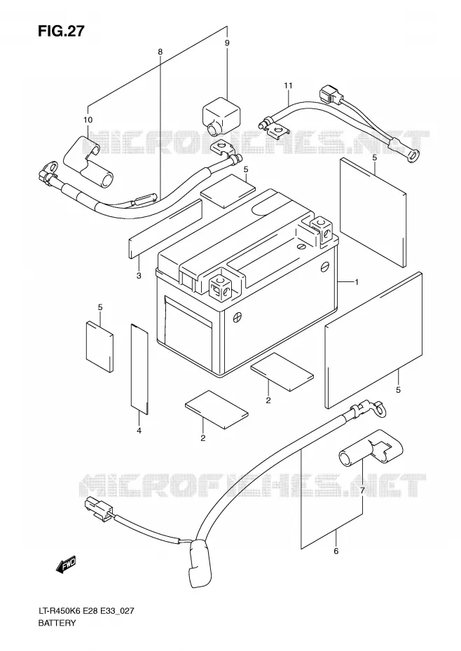 BATTERIE Suzuki QUAD 450 QUADRACER 2010  LT-R450ZL0(E28/E33)