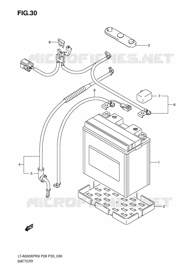 BATTERIE Suzuki QUAD 500 VINSON 2009  LT-A500XPK9(P28/P33)