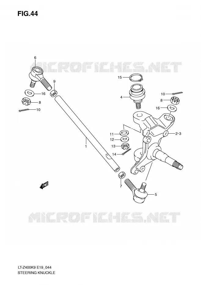 BIELLETTES DE DIRECTION - MOYEU Suzuki QUAD 400 QUADSPORT 2009  LT-Z400ZK9(E19)