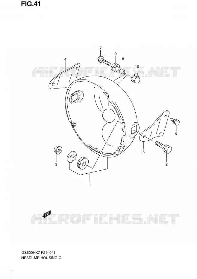 BOL DE PHARE (WITHOUT COWLING) Suzuki MOTO 500 GS-E 2010  GS500HL0(P24)