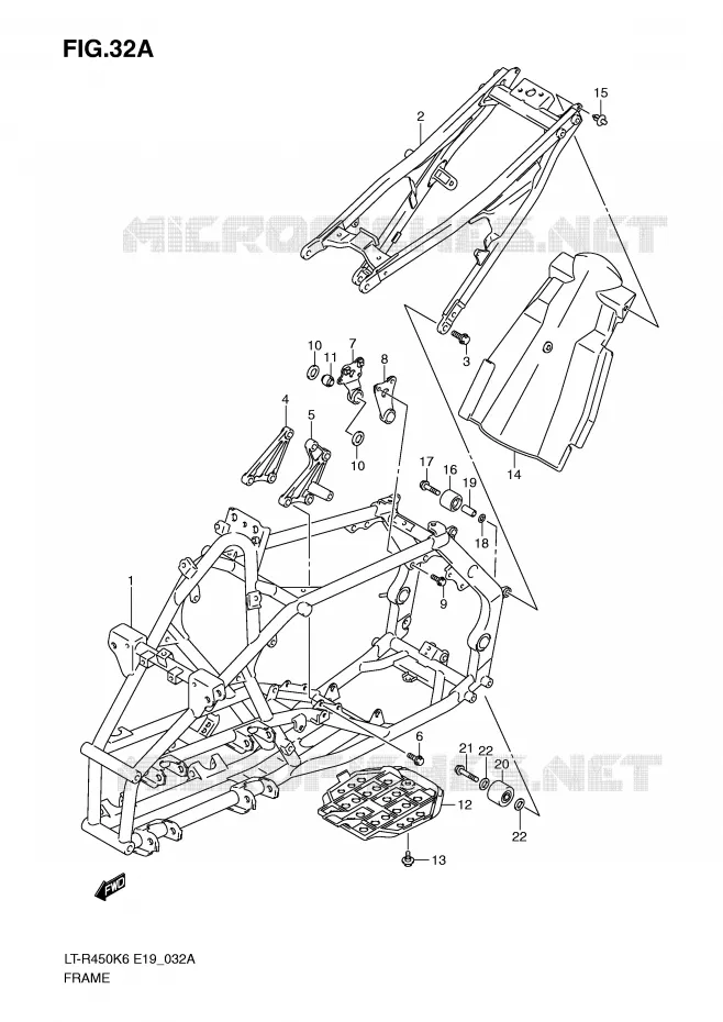 CADRE (MODEL K9) Suzuki QUAD 450 QUADRACER 2008  LT-R450K8(E19)