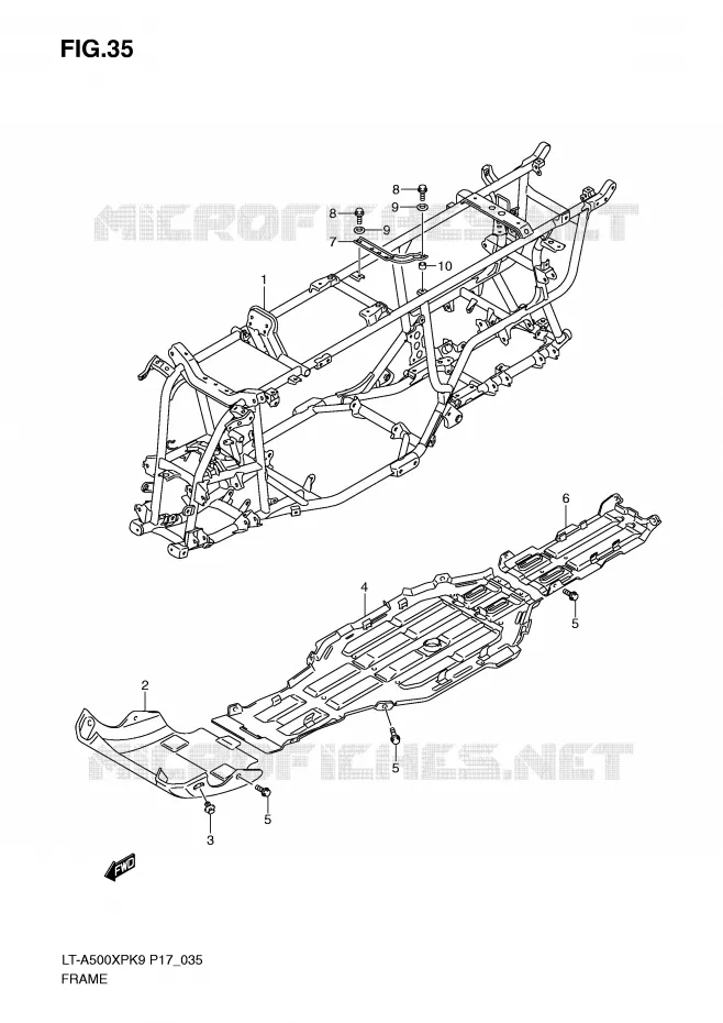 CADRE Suzuki QUAD 500 VINSON 2009  LT-A500XPK9(P17)