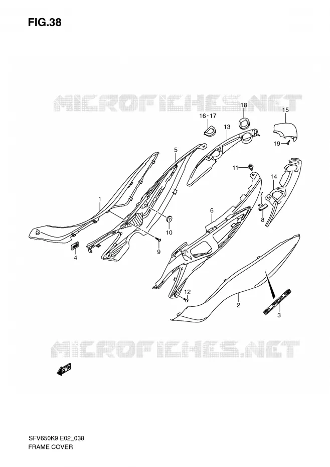 CARENAGES (MODEL K9) Suzuki MOTO 650 GLADIUS 2010  SFV650L0(E2)