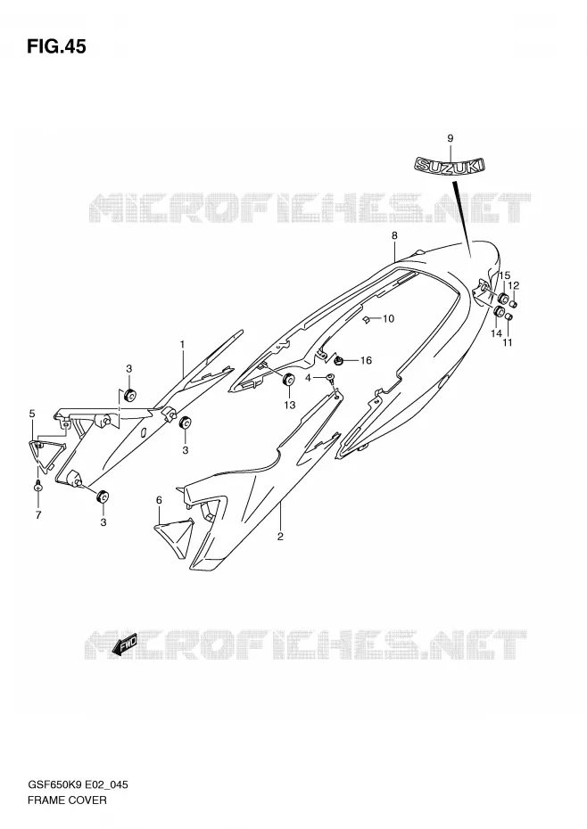 CARENAGES (WITH COWLING) Suzuki MOTO 650 BANDIT 2010  GSF650AL0(E2)