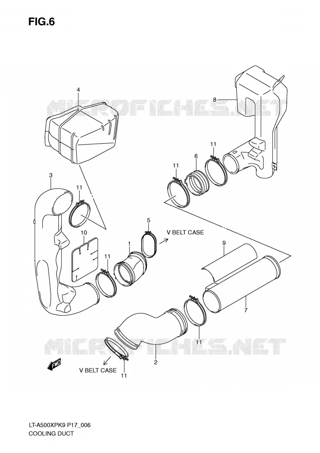 CONDUIT D'ADMISSION CARTER COURROIE Suzuki QUAD 500 KINGQUAD 2010  LT-A500XPL0(P17)