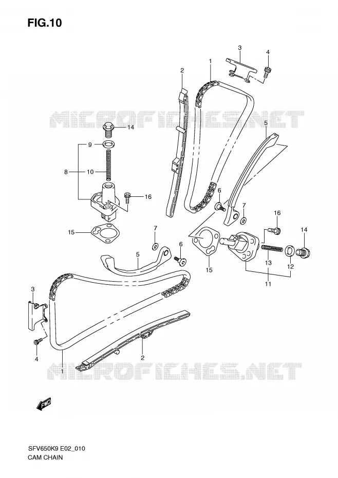 DISTRIBUTION Suzuki MOTO 650 GLADIUS 2010  SFV650L0(E2)