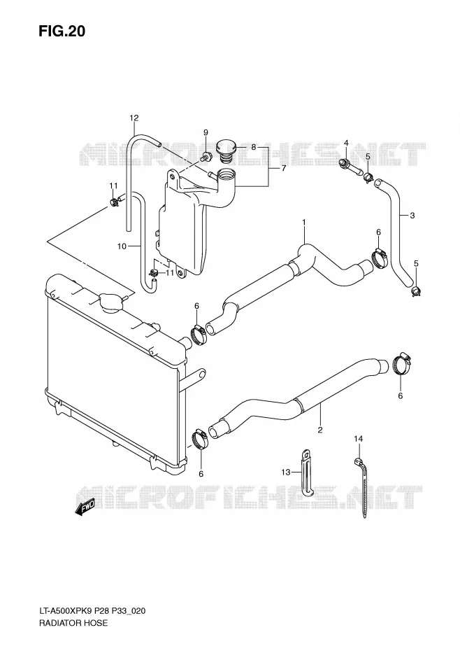 DURITE DE RADIATEUR Suzuki QUAD 500 VINSON 2009  LT-A500XPZK9(P28/P33)
