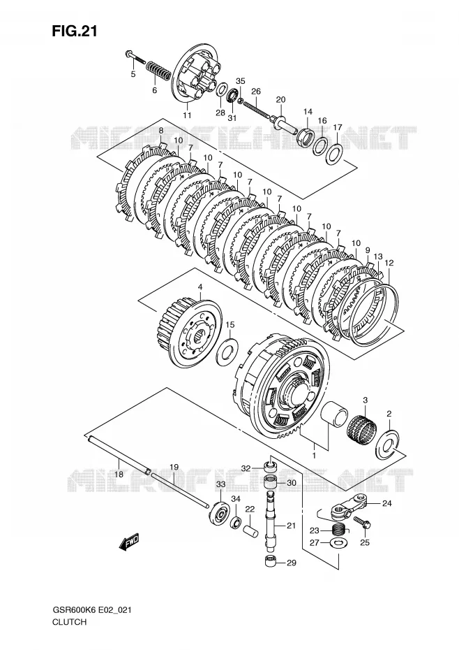 EMBRAYAGE Suzuki MOTO 600 GSR 2008  GSR600AK8(E2)