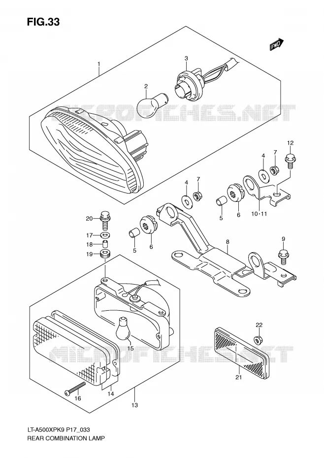 FEU ARRIERE Suzuki QUAD 500 VINSON 2009  LT-A500XPZK9(P17)