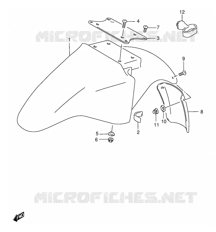 GARDE BOUE AVANT Suzuki MOTO 500 GS-E 2000  GS500EY(E2)