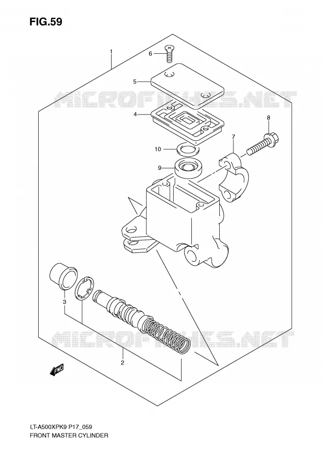 MAITRE CYLINDRE AVANT Suzuki QUAD 500 KINGQUAD 2010  LT-A500XPL0(P17)