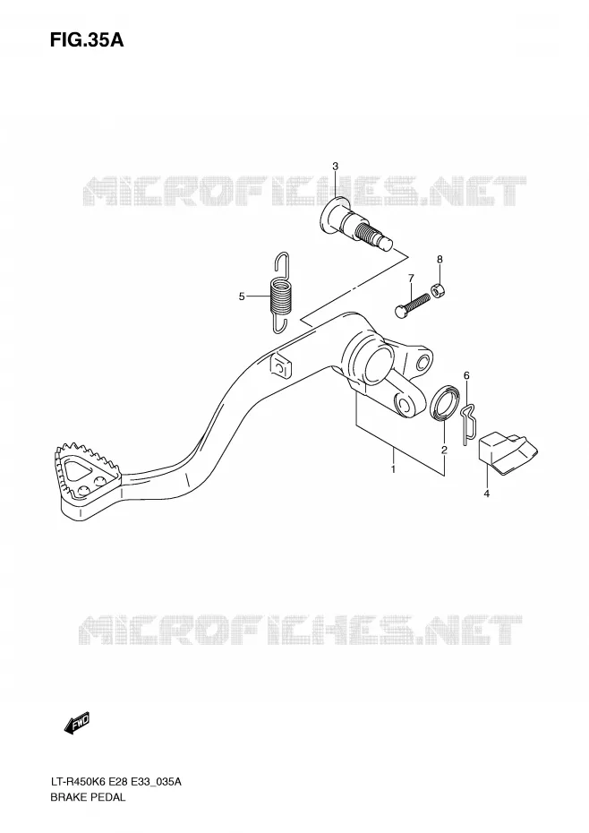 PEDALE DE FREIN (MODEL K9/L0) Suzuki QUAD 450 QUADRACER 2010  LT-R450ZL0(E28/E33)