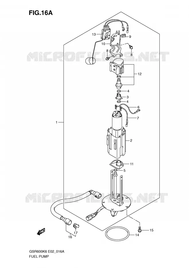 POMPE A ESSENCE (MODEL K9/L0) Suzuki MOTO 600 GSR 2007  GSR600UK7(E2)