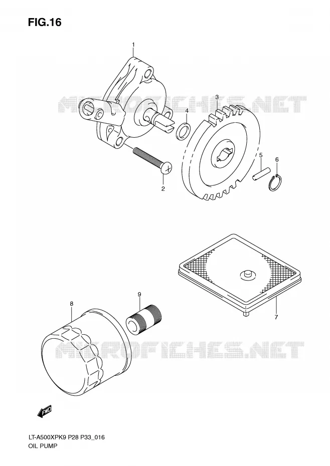 POMPE A HUILE Suzuki QUAD 500 KINGQUAD 2010  LT-A500XPL0(P28/P33)