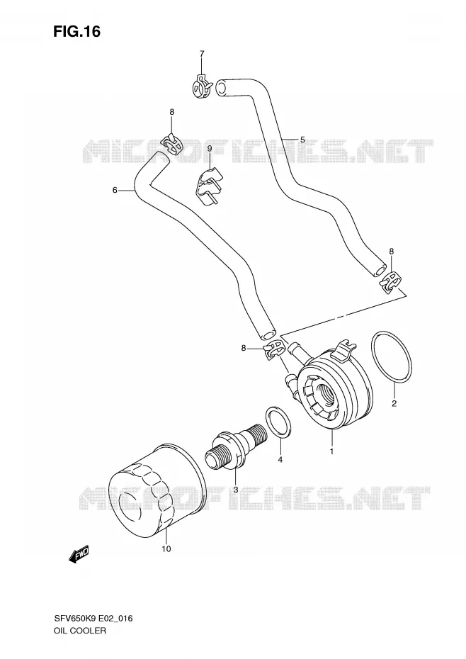RADIATEUR D'HUILE Suzuki MOTO 650 GLADIUS 2009  SFV650K9(E2)