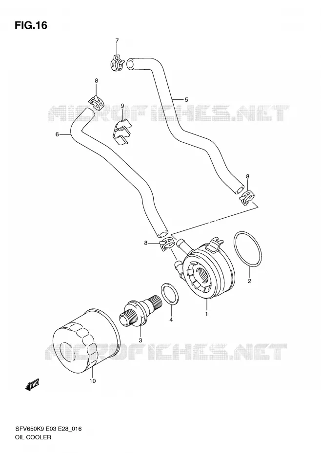 RADIATEUR D'HUILE Suzuki MOTO 650 GLADIUS 2010  SFV650AL0(E3/E28)