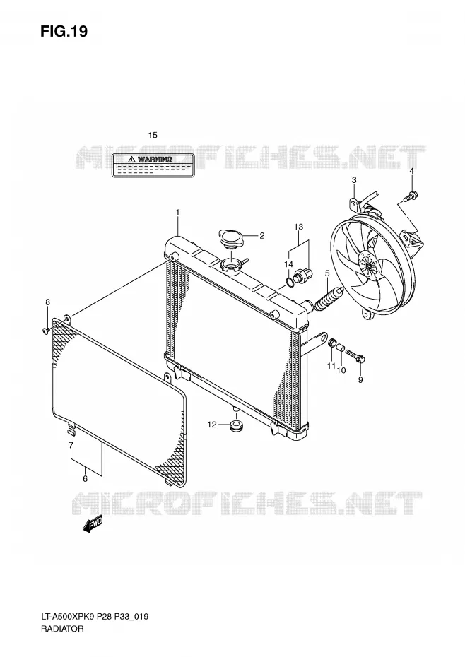RADIATEUR Suzuki QUAD 500 KINGQUAD 2009  LT-A500XPK9(P28/P33)