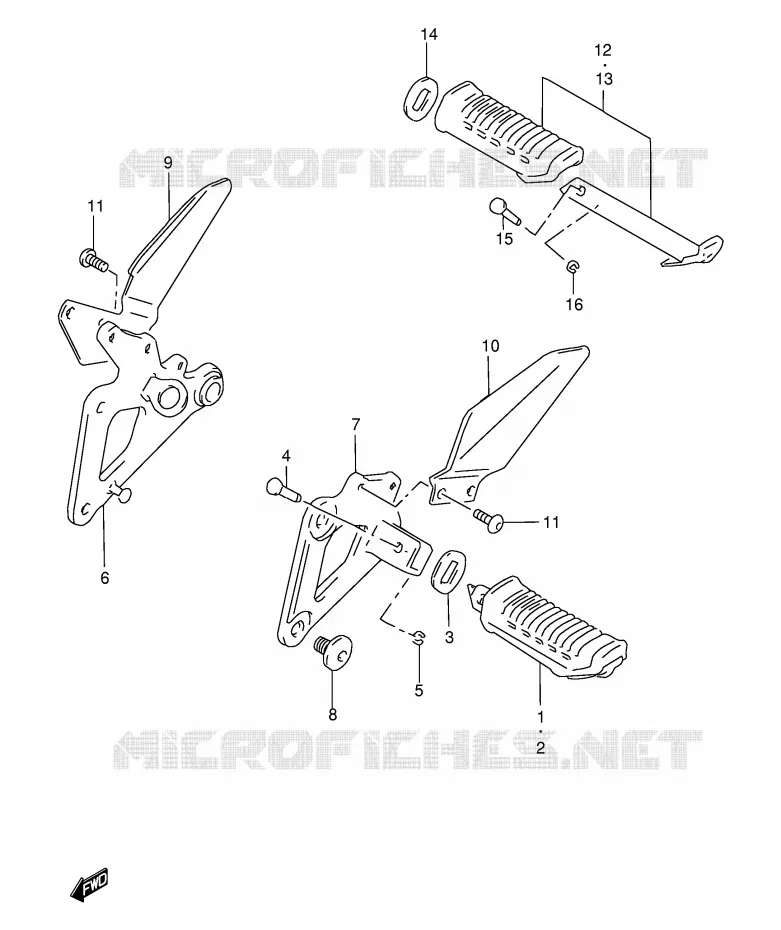 REPOSE PIED Suzuki MOTO 500 GS-E 1998  GS500EW(E2)