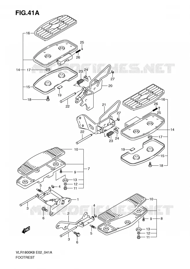 REPOSE PIEDS (VLR1800TK9/TL0 E24) Suzuki MOTO 1800 INTRUDER 2008  VLR1800TK8(E2)