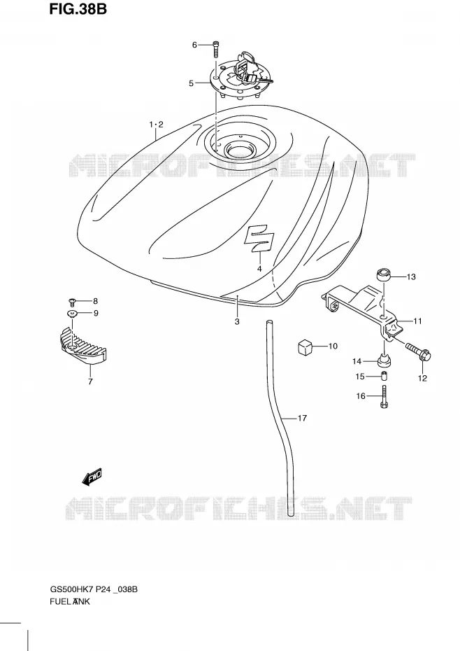 RESERVOIR D'ESSENCE (MODEL K9) Suzuki MOTO 500 GS-F 2010  GS500FHL0(P24)