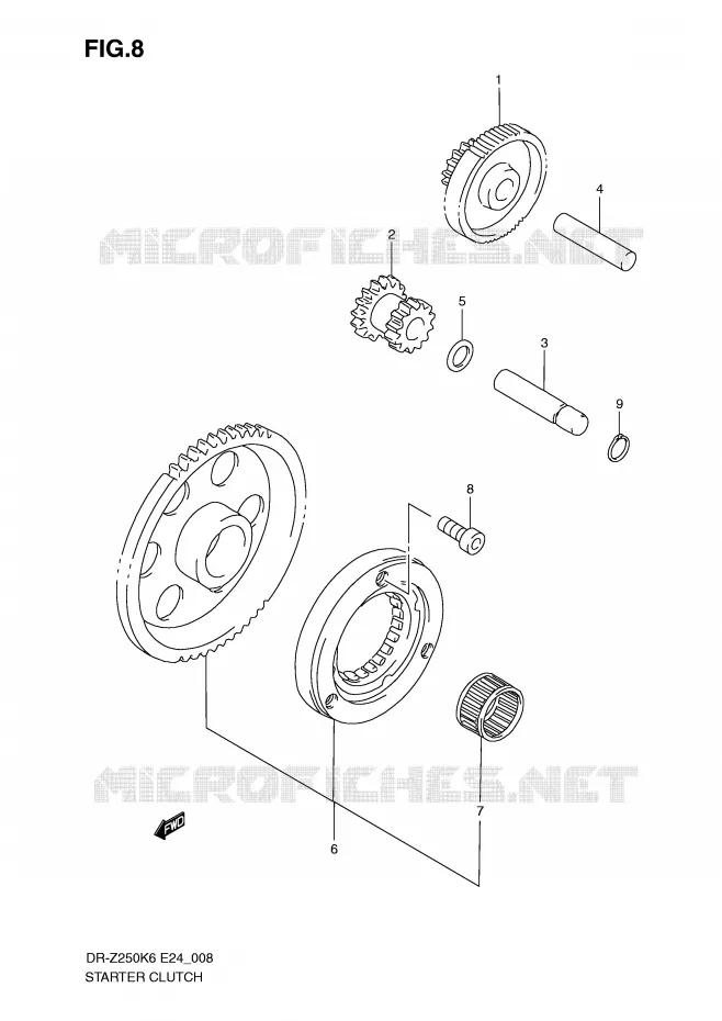 ROUE LIBRE DE DEMARREUR Suzuki MOTO 250 DR-Z 2007  DR-Z250K7(E24)