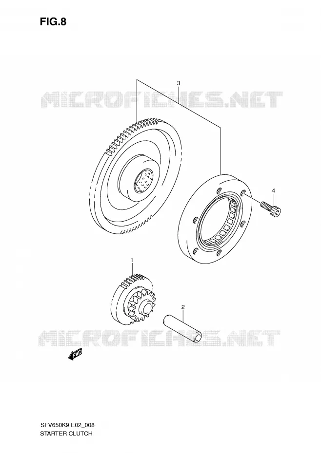 ROUE LIBRE DE DEMARREUR Suzuki MOTO 650 GLADIUS 2009  SFV650AK9(E2)