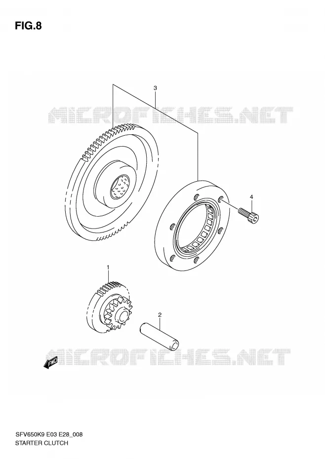ROUE LIBRE DE DEMARREUR Suzuki MOTO 650 GLADIUS 2009  SFV650K9(E3/E28)