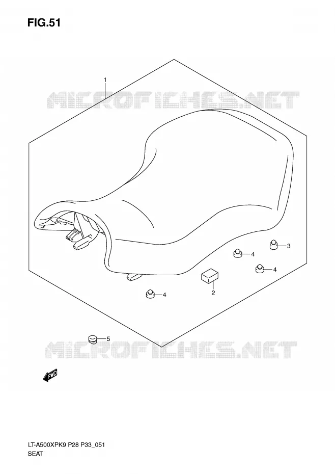 SELLE Suzuki QUAD 500 KINGQUAD 2009  LT-A500XPK9(P28/P33)