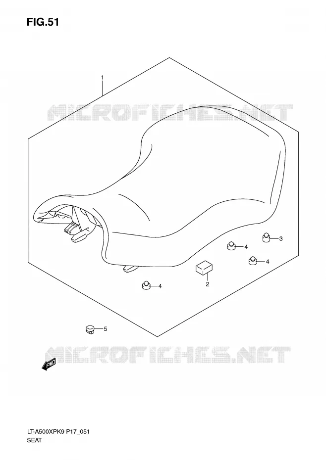 SELLE Suzuki QUAD 500 KINGQUAD 2010  LT-A500XPL0(P17)